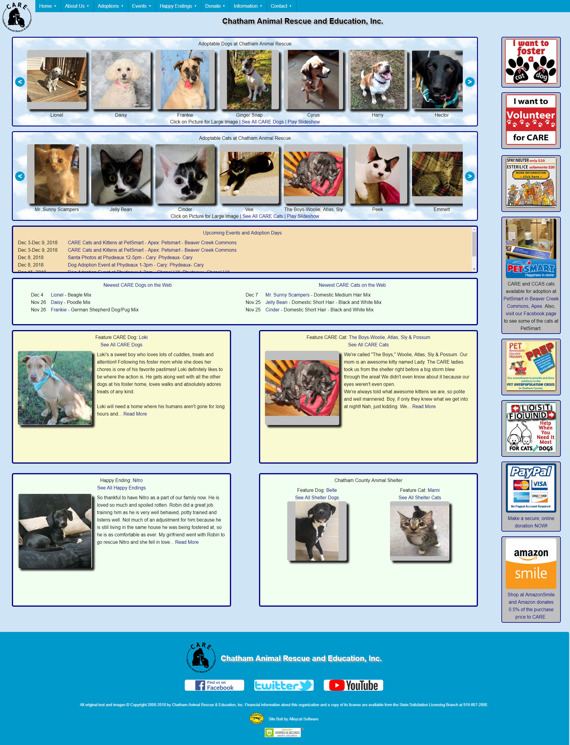 Chatham Animal Rescue and Education Web Site