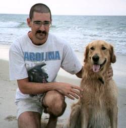 Dave and Ajax at the beach